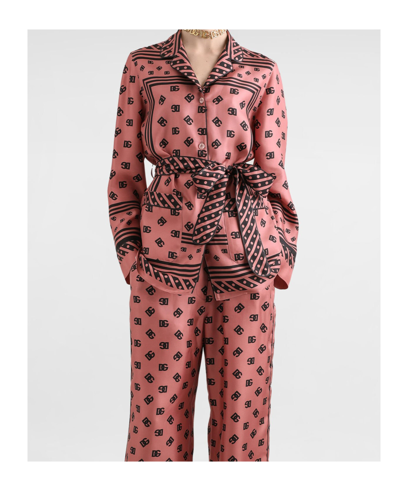 Dolce & Gabbana Printed Shirt In Pink