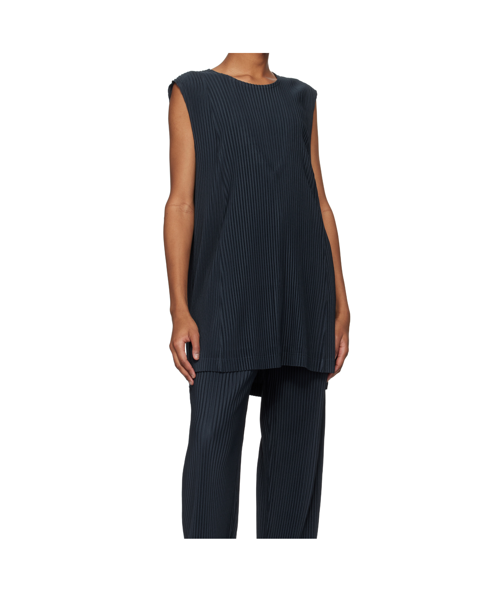 Issey Miyake Navy Monthly Color January Tank Top In Black