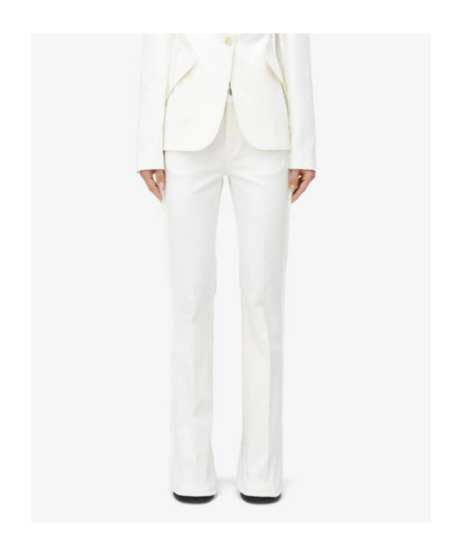 Alexander Mcqueen High-rise Bootcut Jeans In Optic White