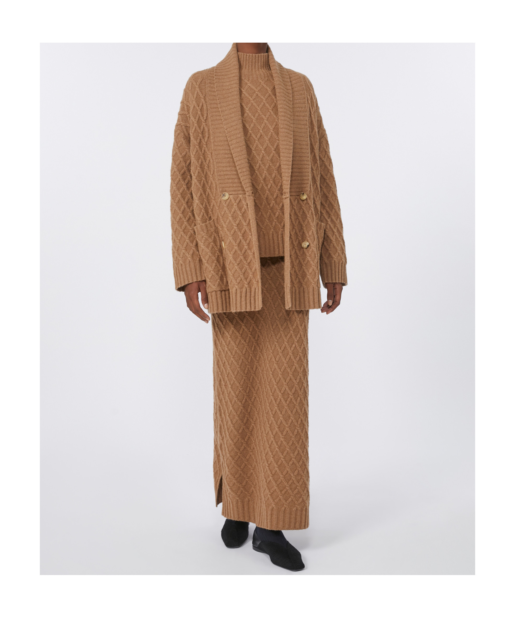 Max Mara Po Knitted Skirt Camel In Brown