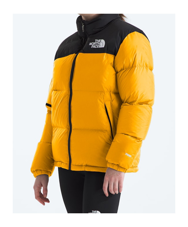 The North Face Long-sleeved Down Jacket In Orange