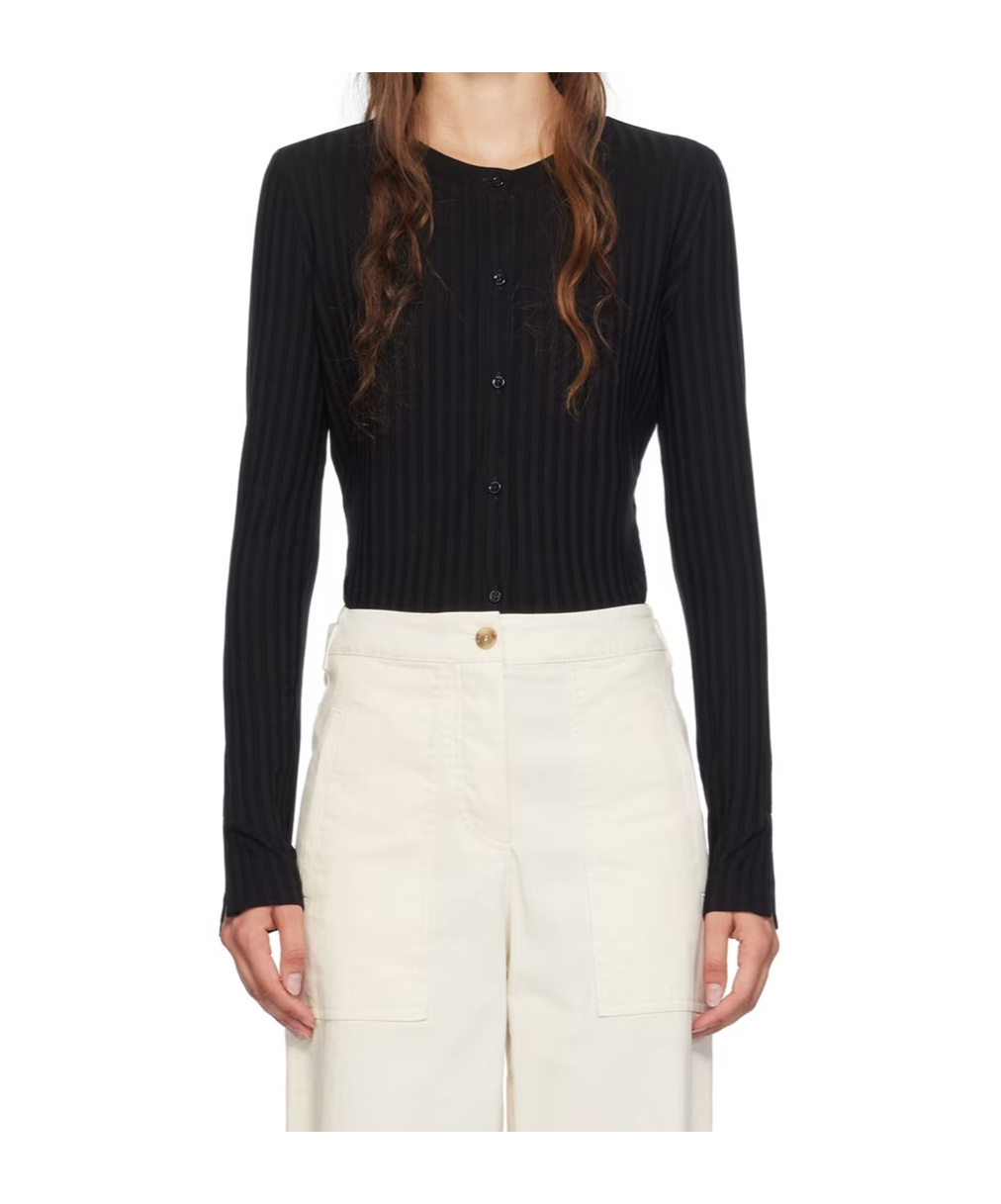 Hugo Boss Black Crewneck Cardigan In Black
