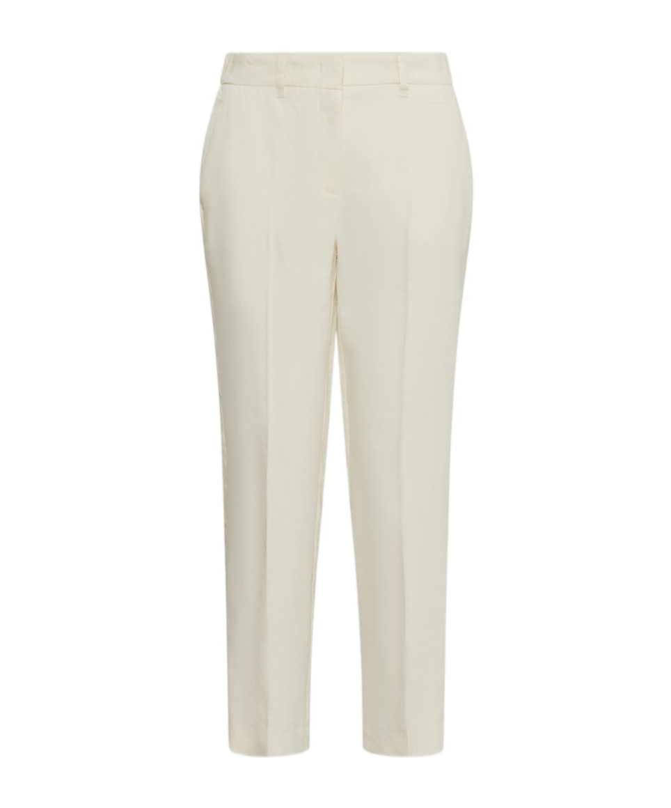 Marella Slim-fit Stretch Viscose And Linen Trousers In White