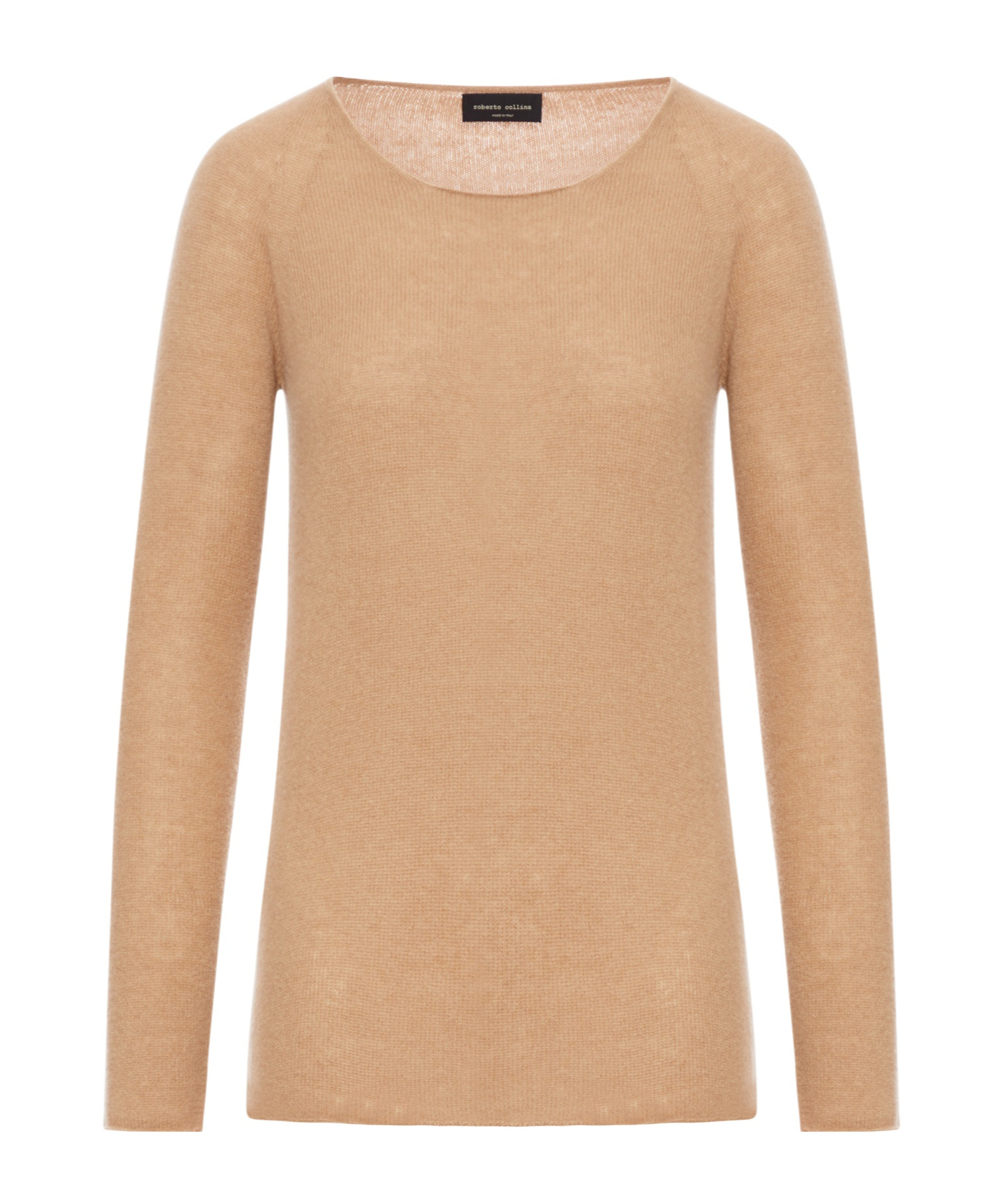 Roberto Collina Crew Neck Long Sleeve Sweater In Brown