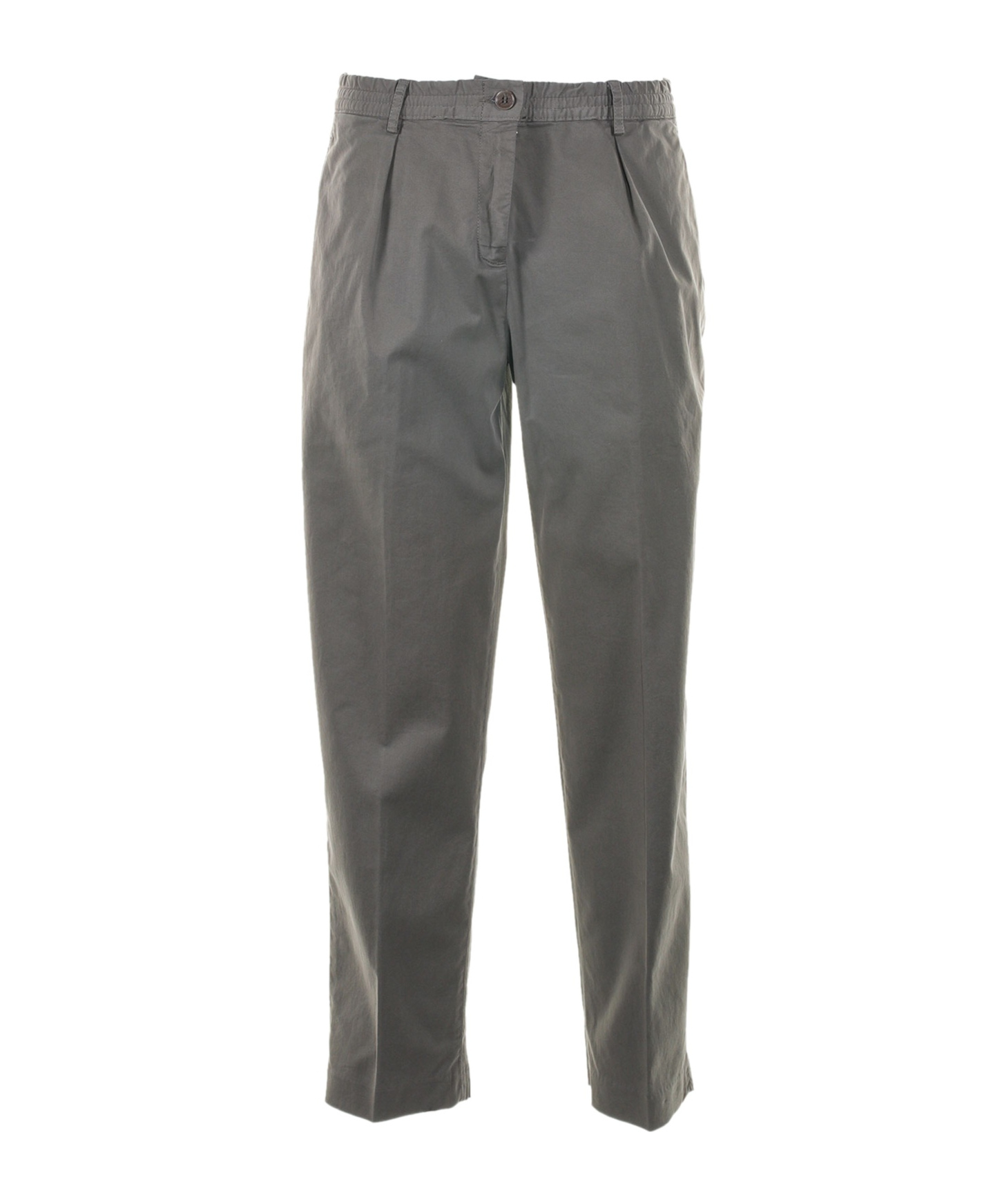 Aspesi Pleat Detailed Cropped Pants In Gray
