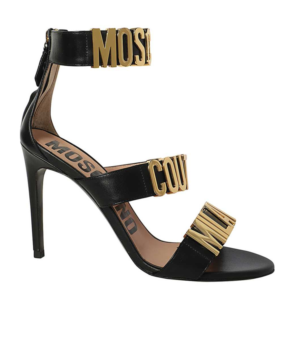 Moschino Open-toed High-heeled Sandals In Black
