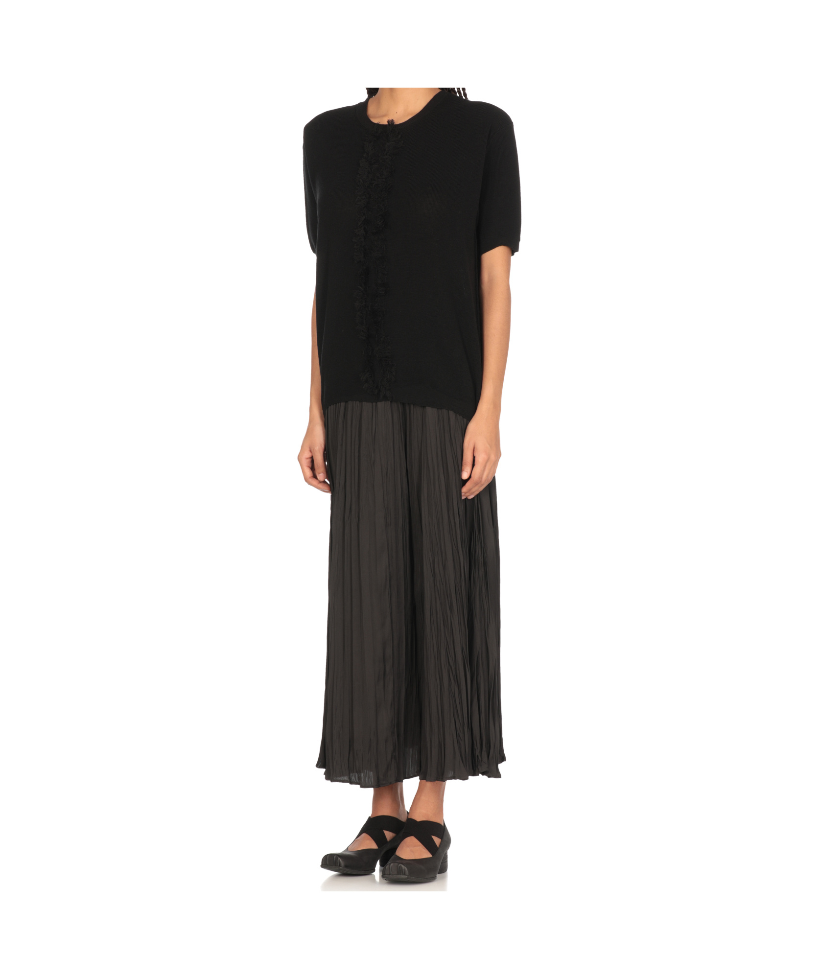 Shop Uma Wang Fringe Sweater In Black