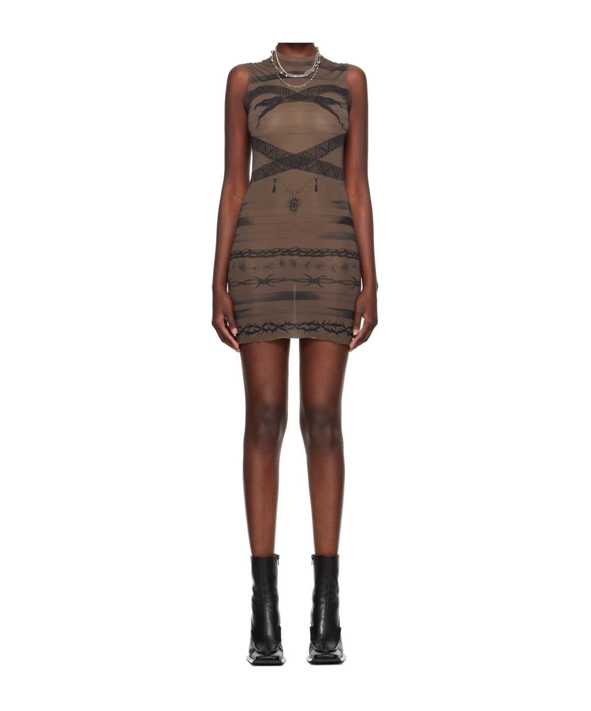 Jean Paul Gaultier X Knwls Collaboration Graphic Print Dress