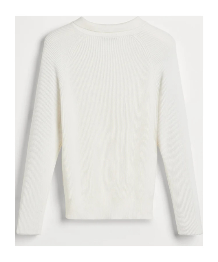 Brunello Cucinelli Long-sleeved Knitted Polo Shirt In White