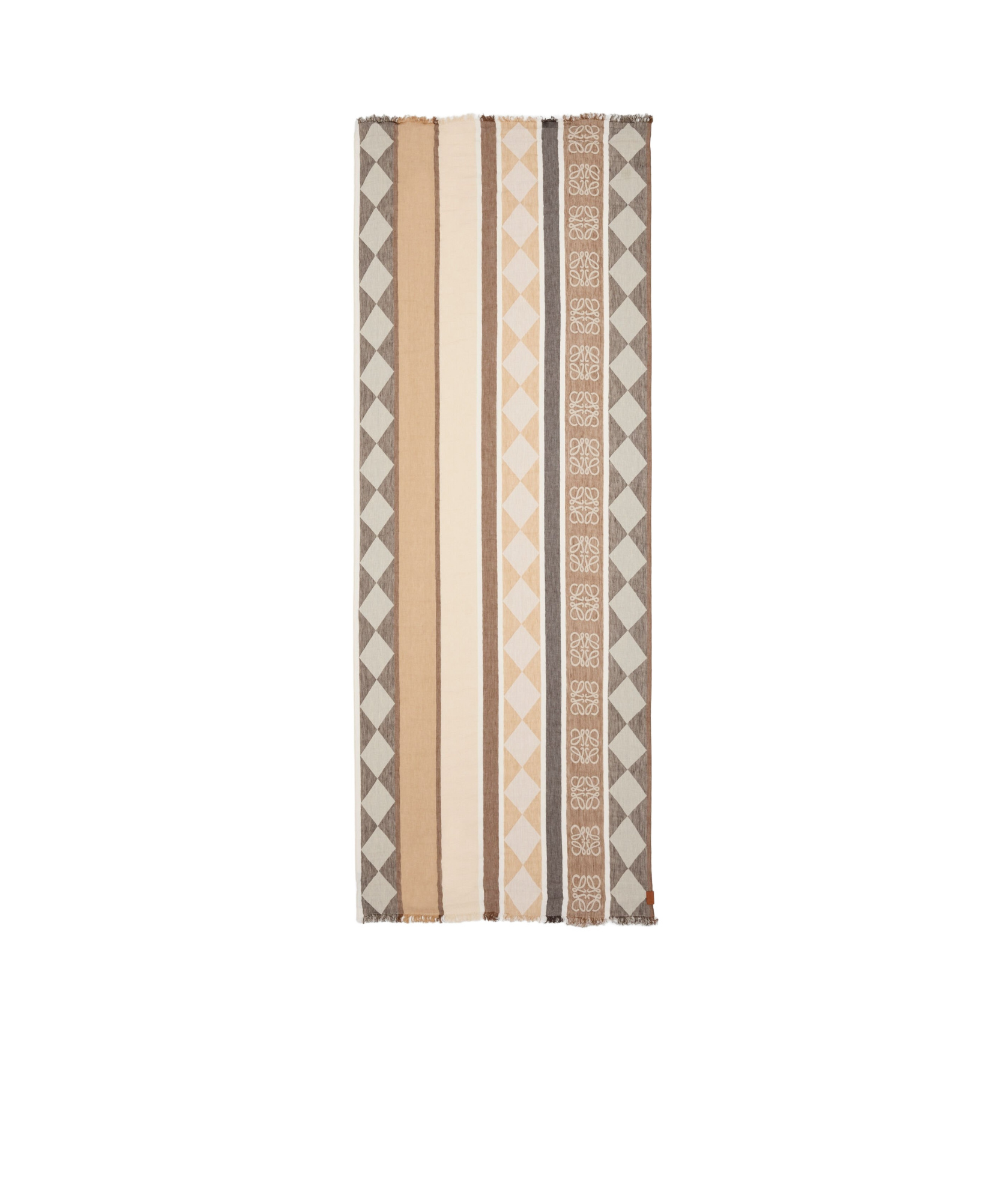 Loewe Scarf In Linen And Cotton In Brown