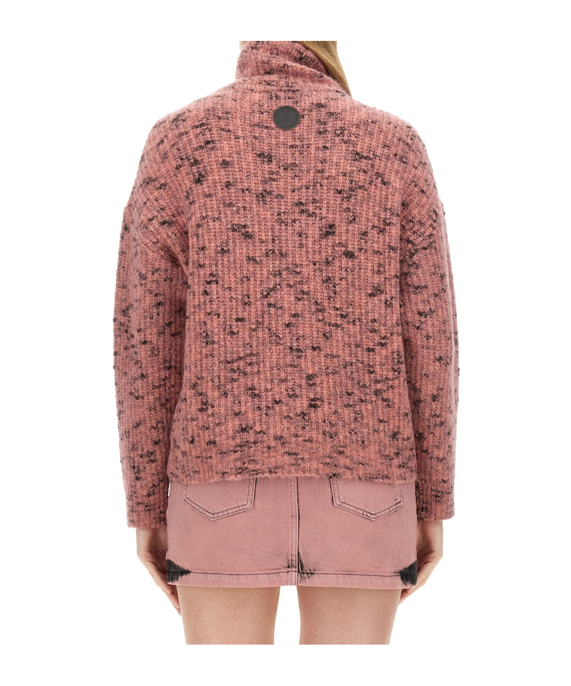 Moschino Textured Knit Turtleneck Shirt In Pink