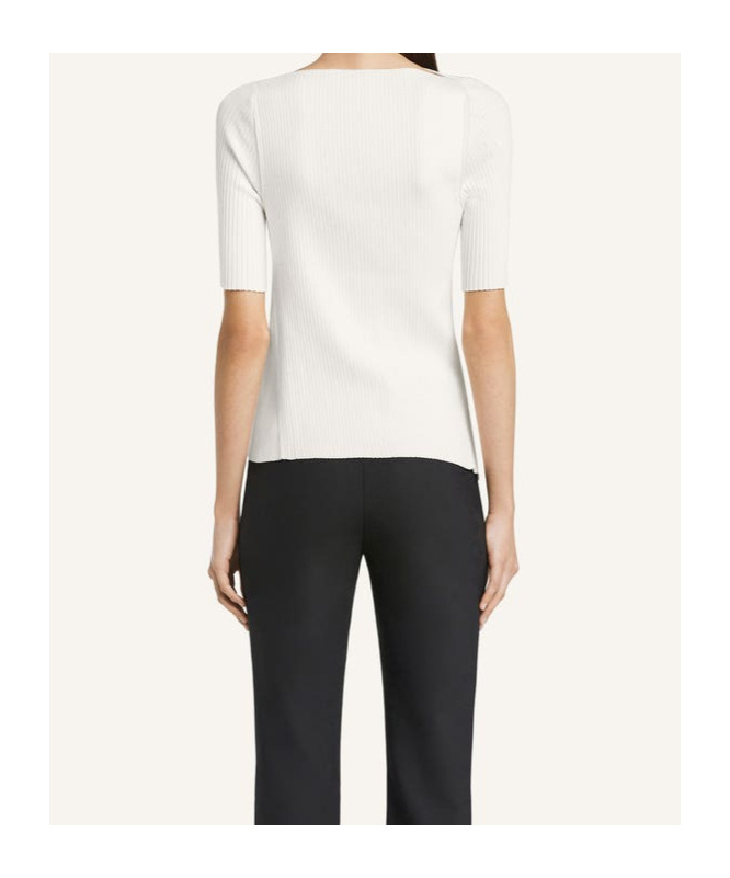 Courrèges Cut-out Ribbed-knit Top In White