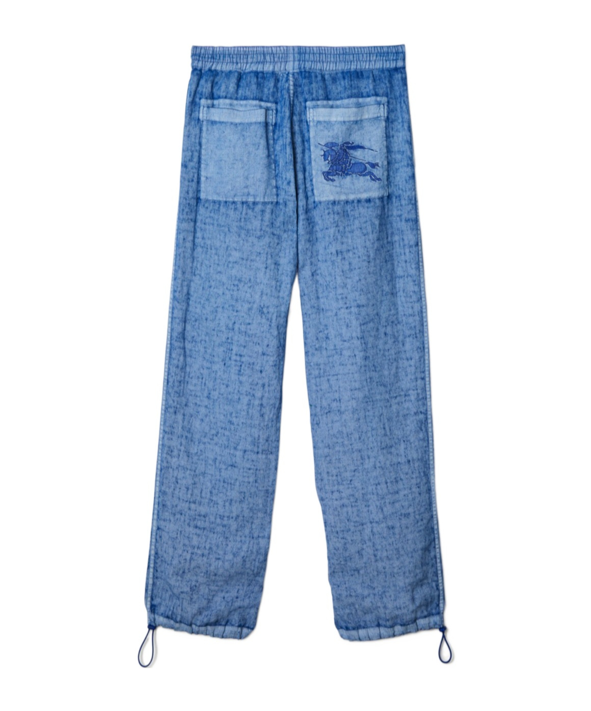 Burberry Straight-leg Linen Trousers In Blue