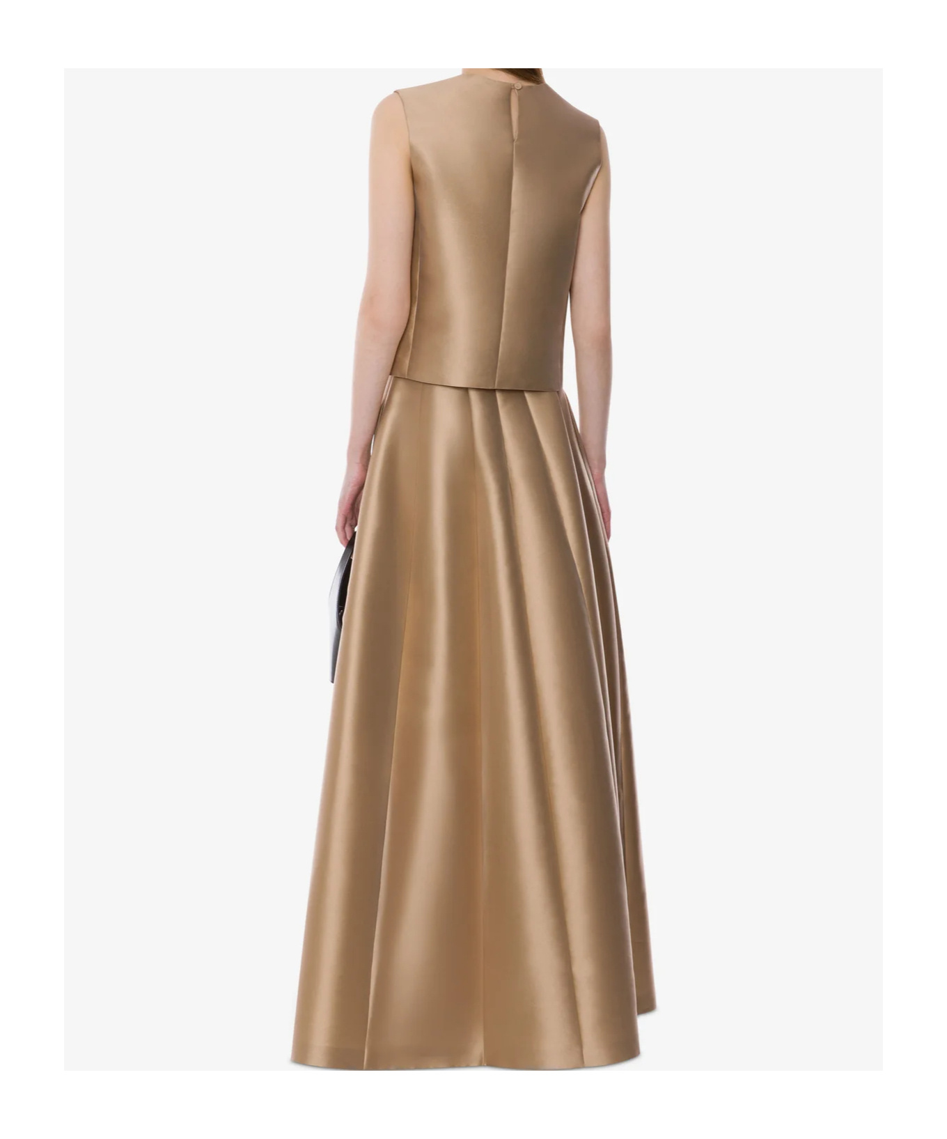 Alberta Ferretti Mikado Sleeveless Tank Top In Brown