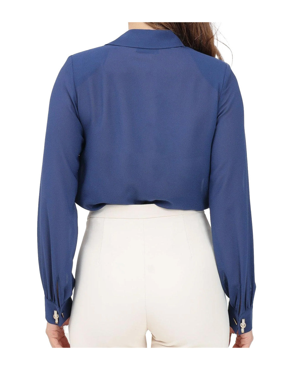 ELISABETTA FRANCHI ELISABETTA FRANCHI CUFFLINK BODYSUIT-STYLE BLOUSE