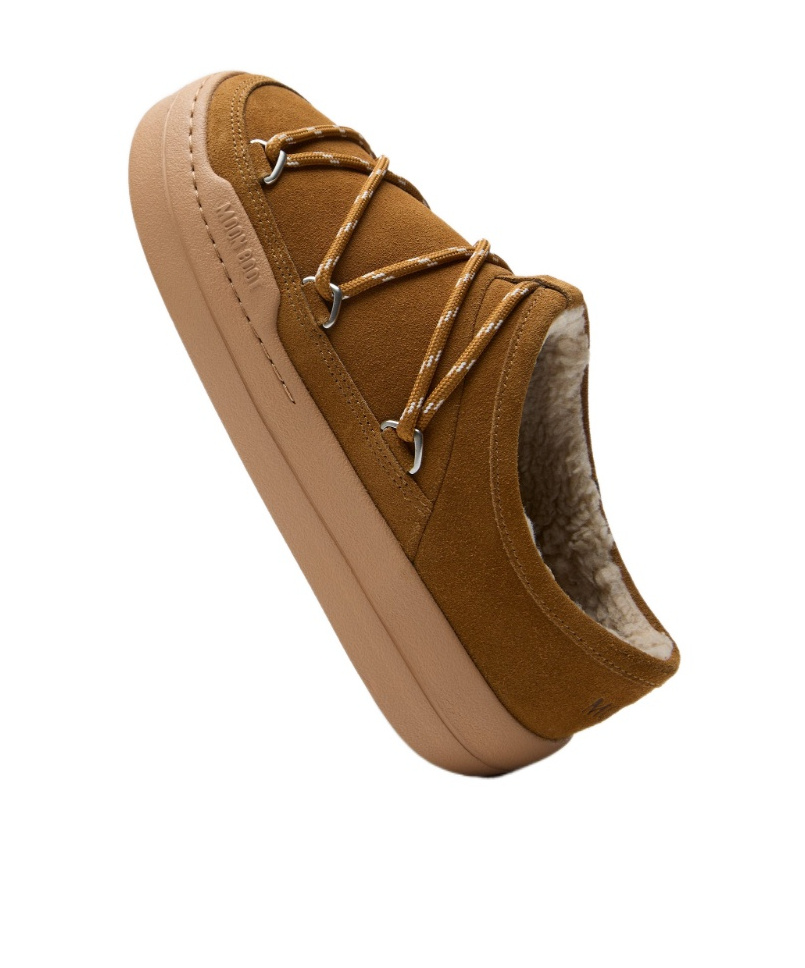 Moon Boot Park Suede Slipper Sneakers In Brown