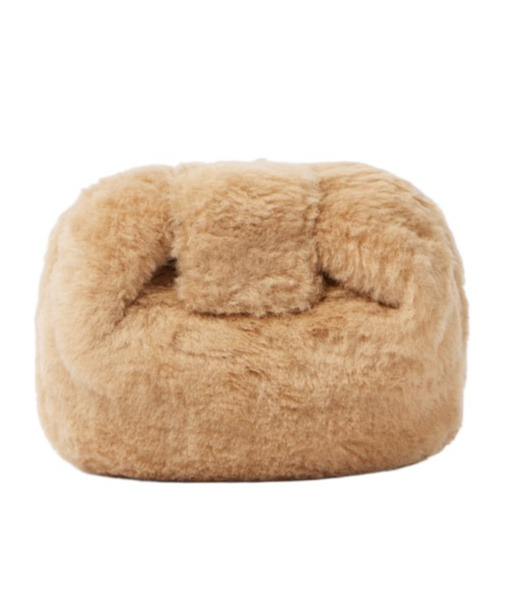 Gabriela Hearst Soft Demi Faux Shearling Clutch In Nude