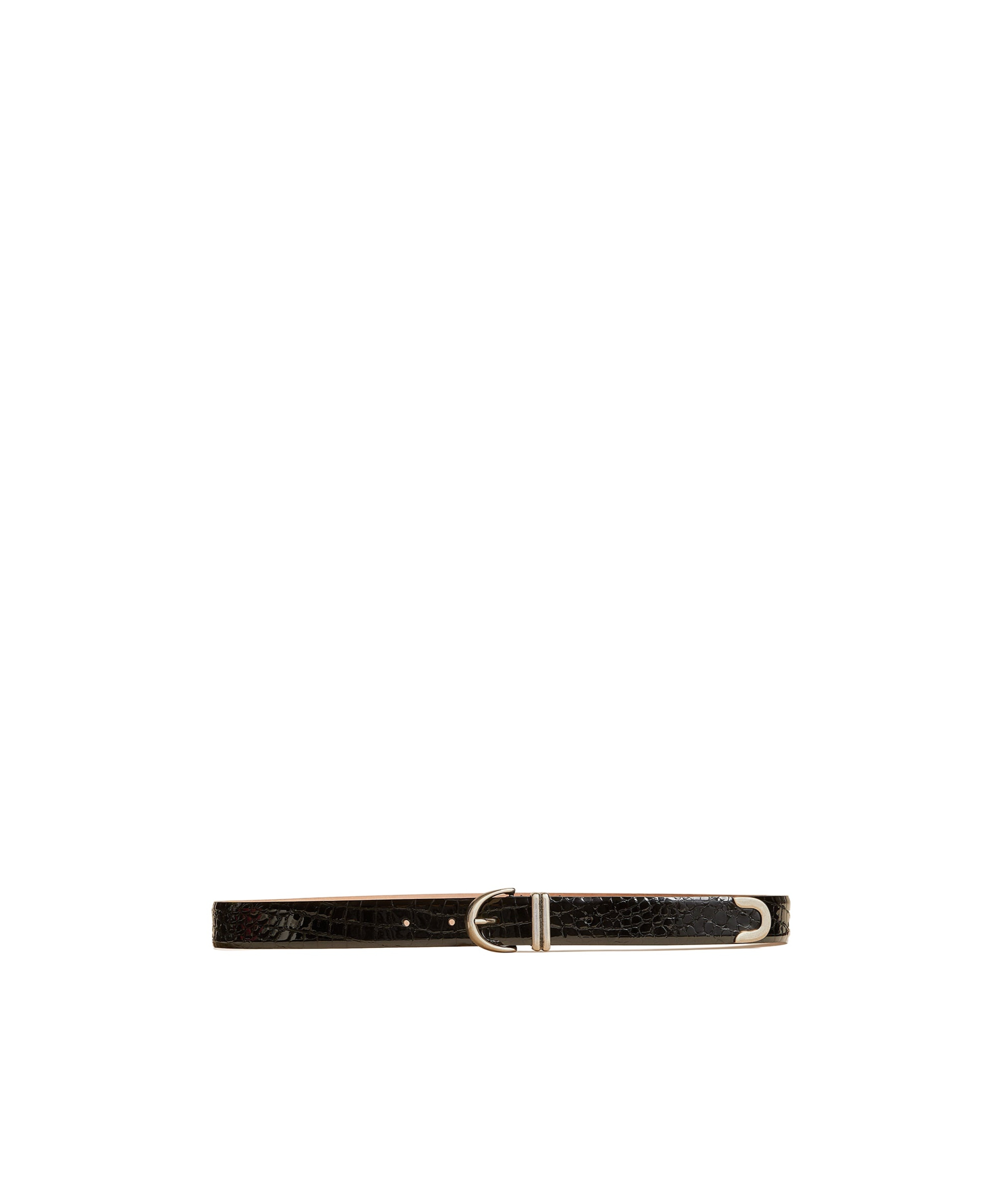 Khaite Bambi Crocodile-effect Belt In Black