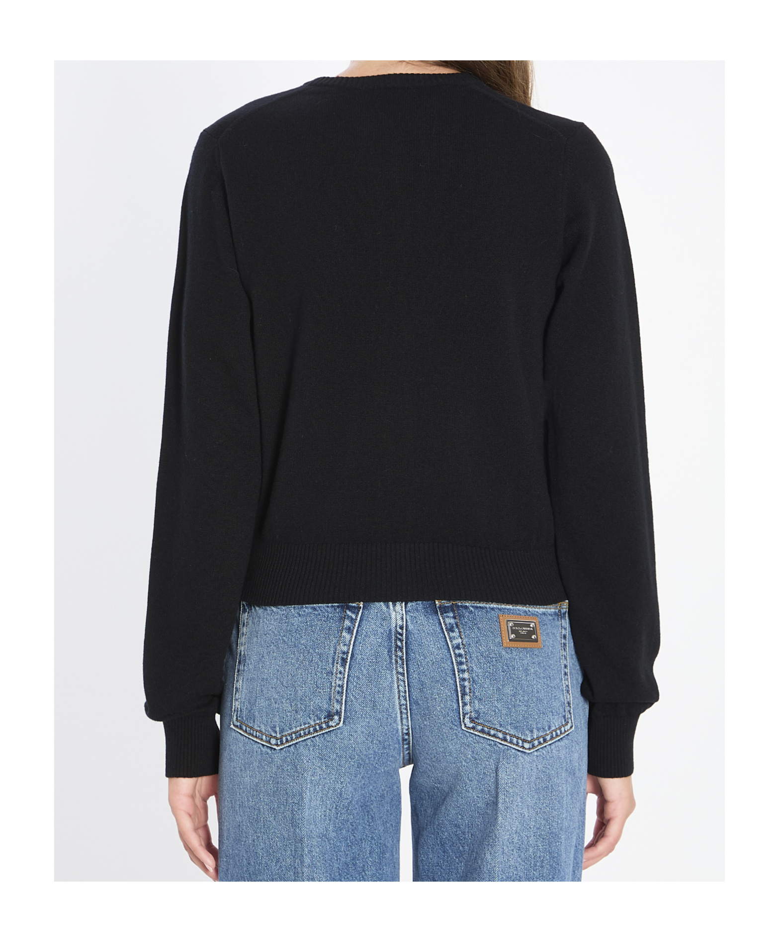 Dolce & Gabbana Button-up Cropped Cardigan In Black