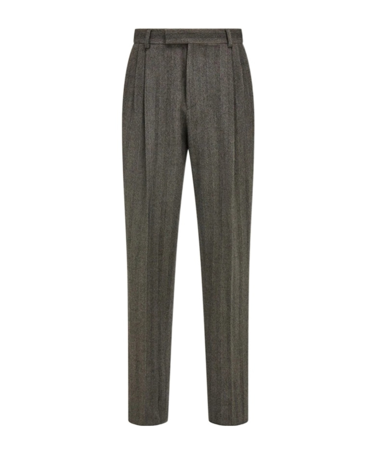 Ferragamo Belt-loops Pleated Trousers In Multi