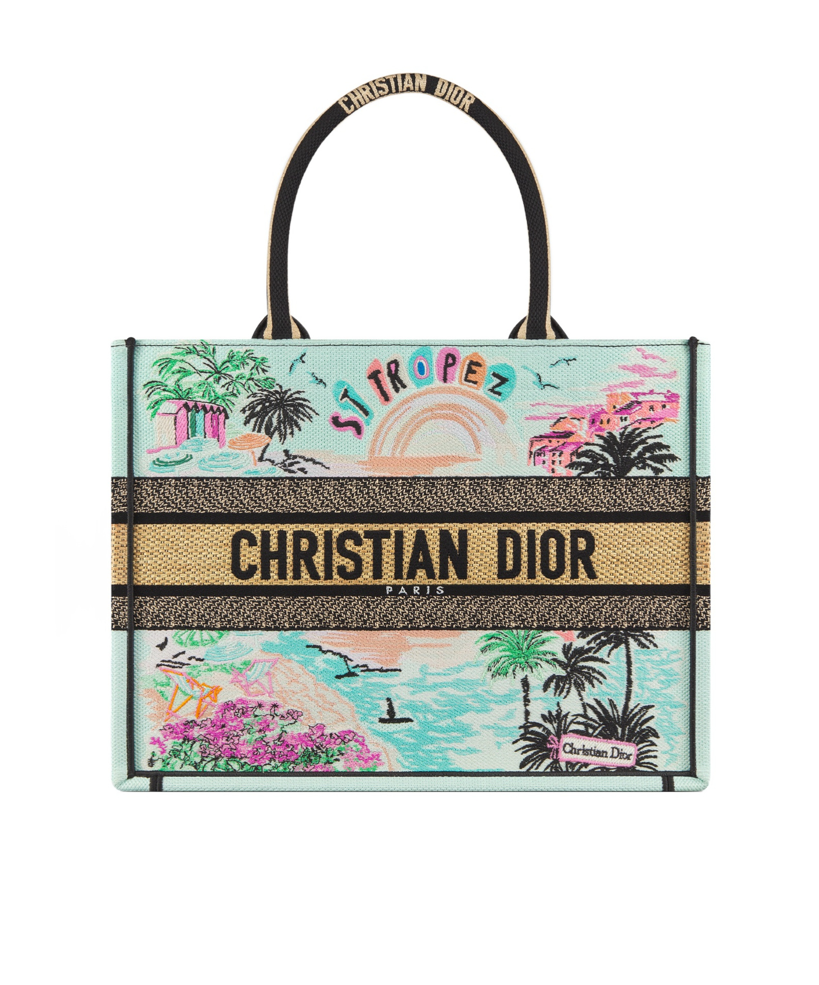 Dior St-tropez Souvenir Medium Book Tote In Multi