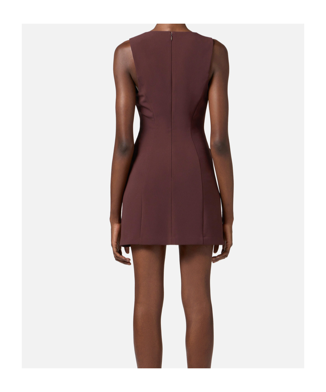Elisabetta Franchi Sleeveless Floral Peplum Balloon Dress In Cocoa