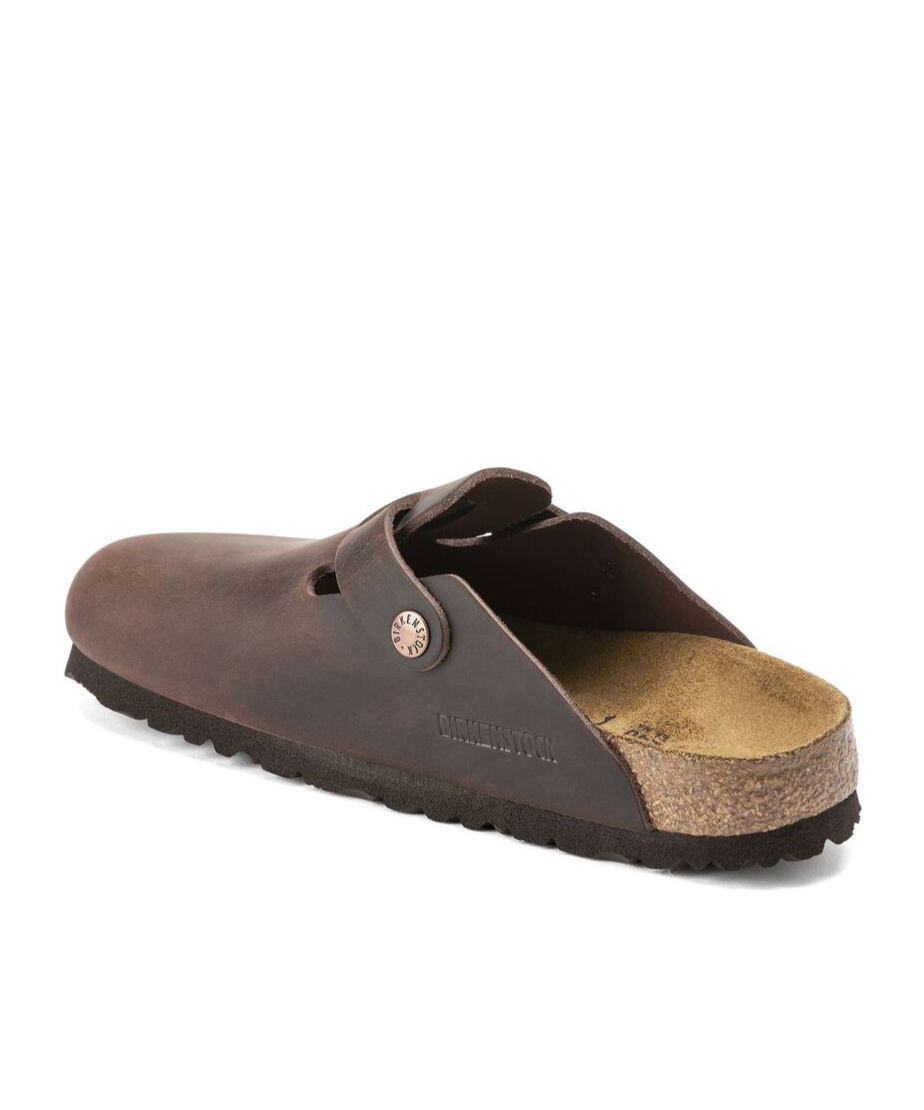 Birkenstock Boston Oiled Sabot In Habana Leather In Brown