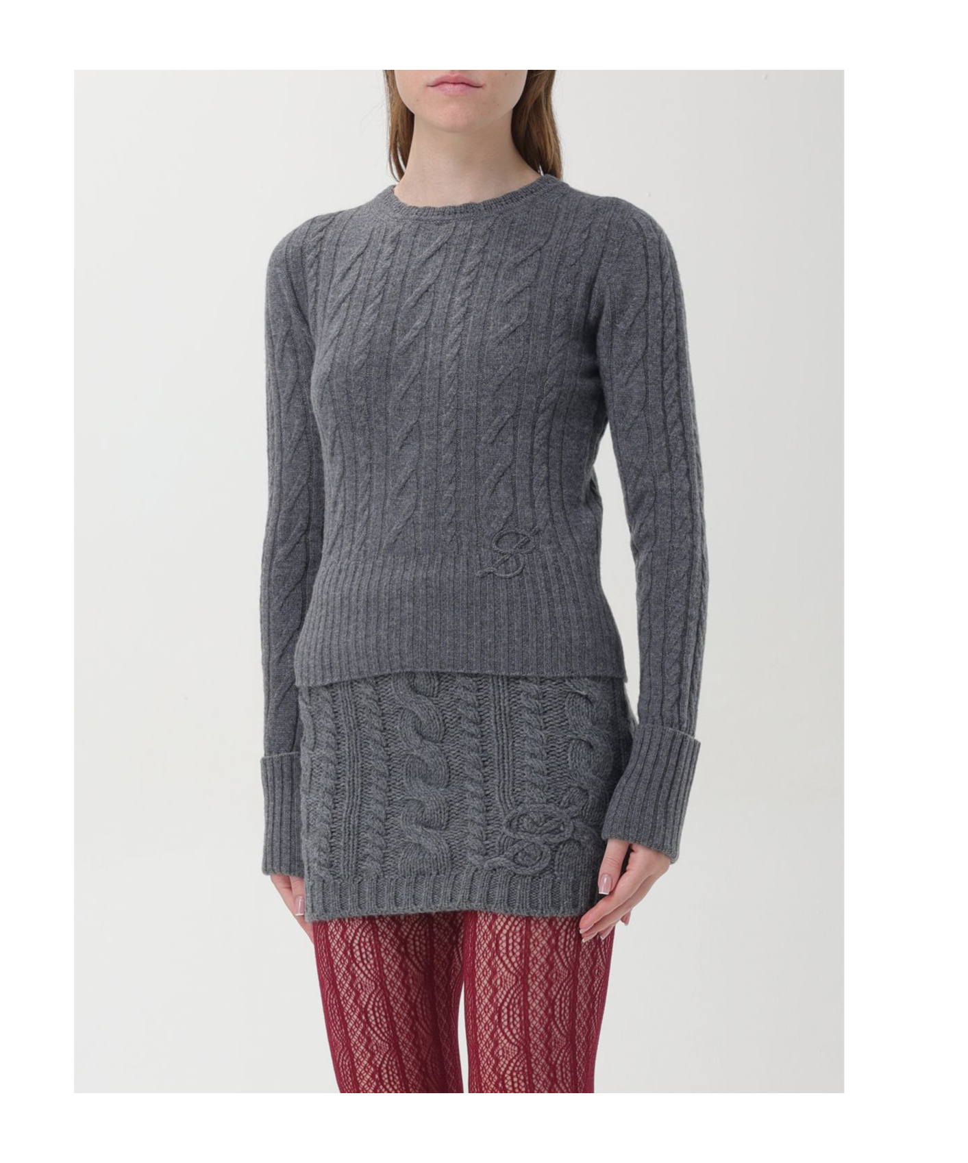 Blumarine Sweater Woman Color Grey In Black