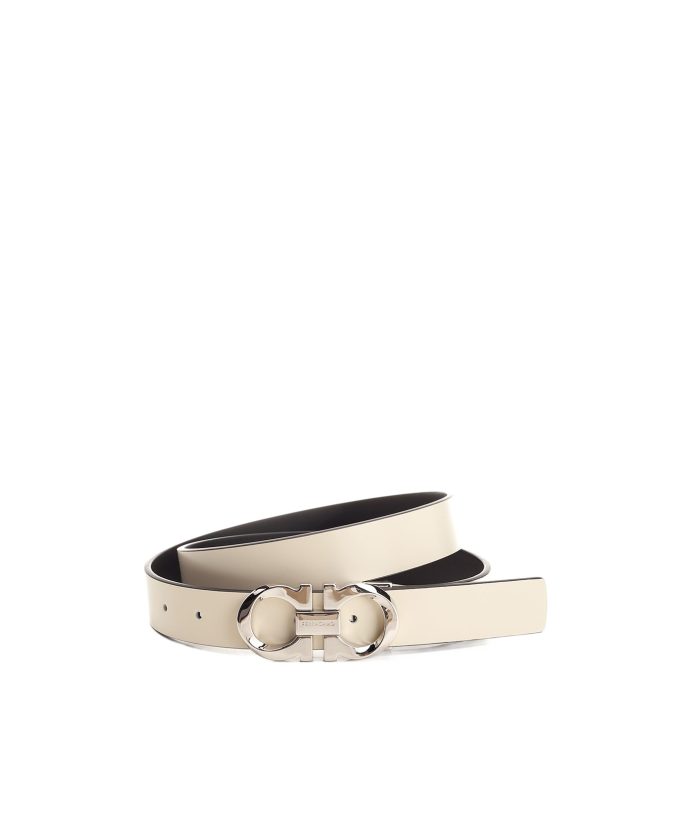 Ferragamo Salvatore Gancini Reversible Belt In Nude