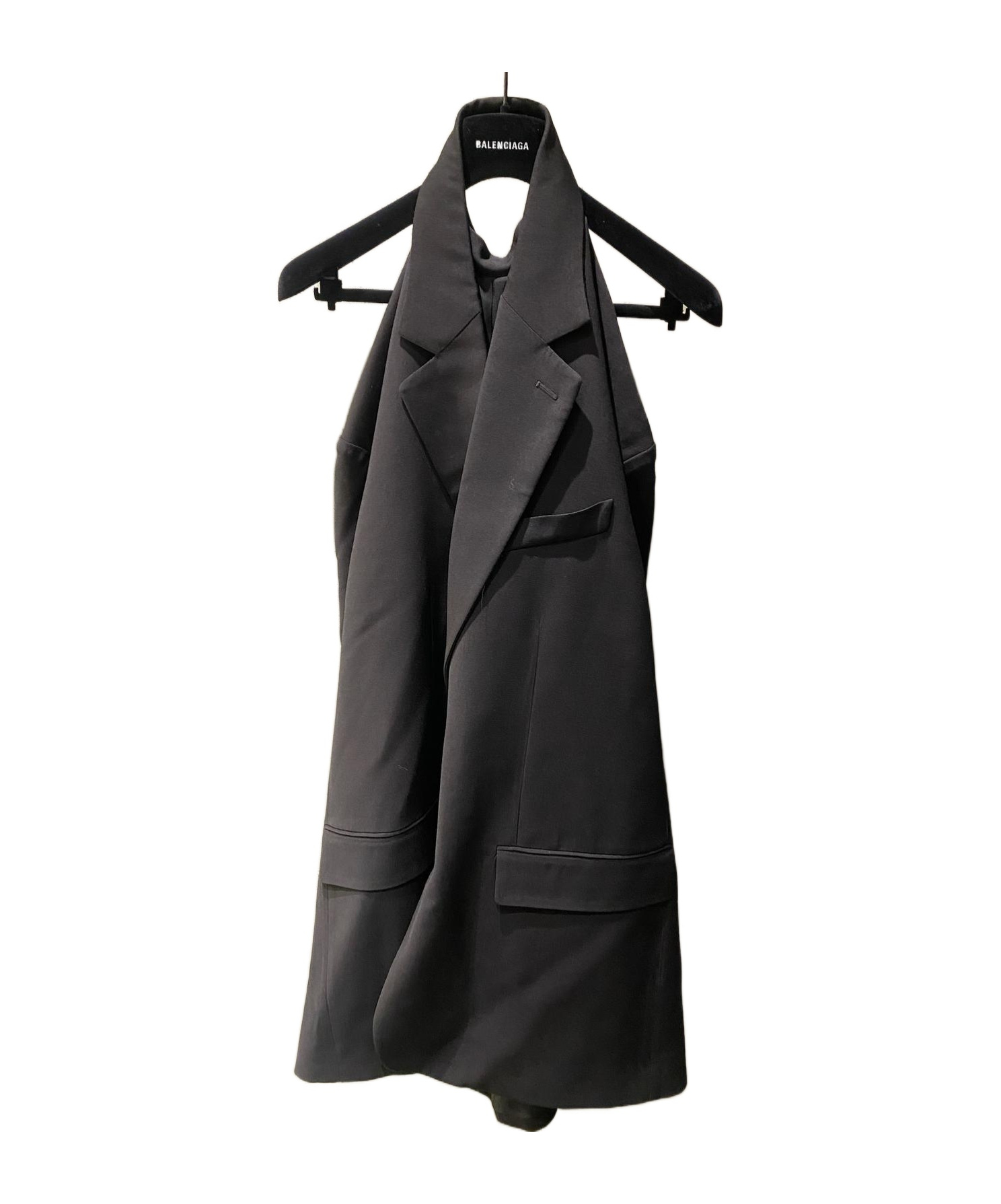 Balenciaga Black Suspended Shirt Effect Dress