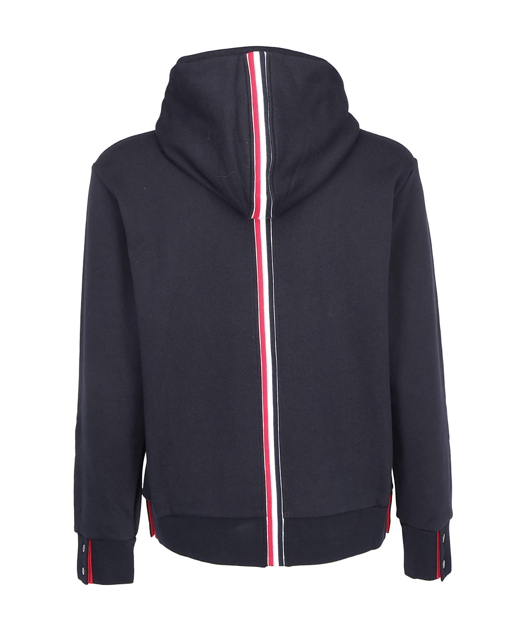Thom Browne Center-back Stripe Loopback Hoodie In Black