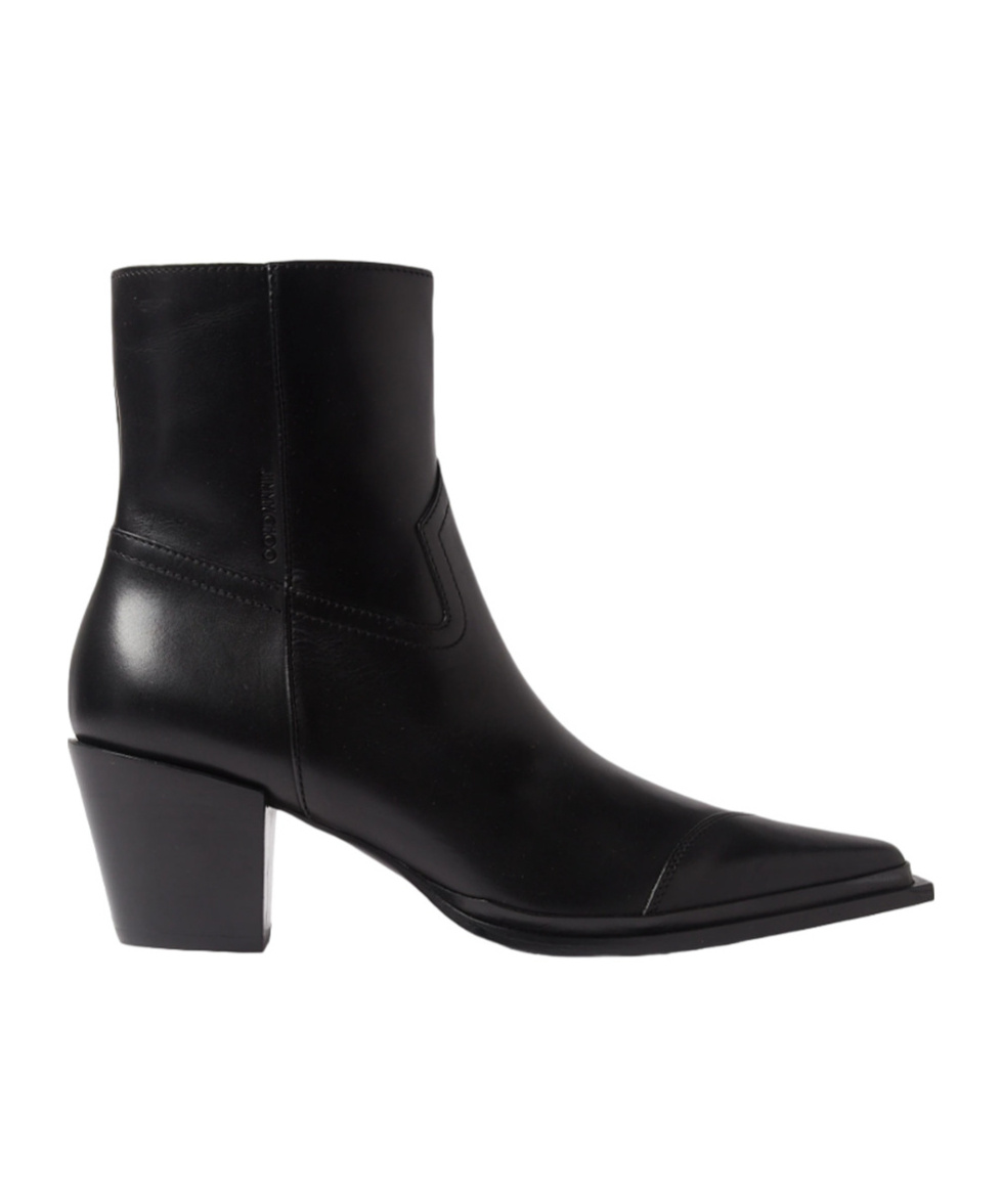 Jimmy Choo Black Leather Boots In Black