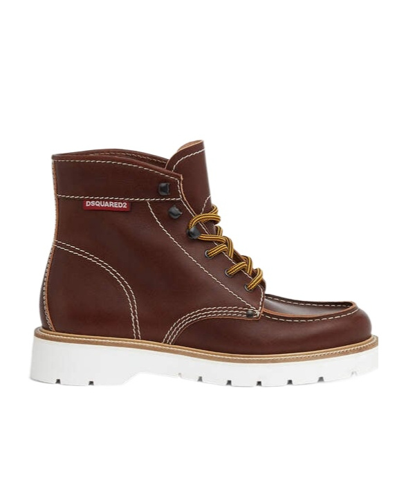 Dsquared2 Leather High Boots In Brown