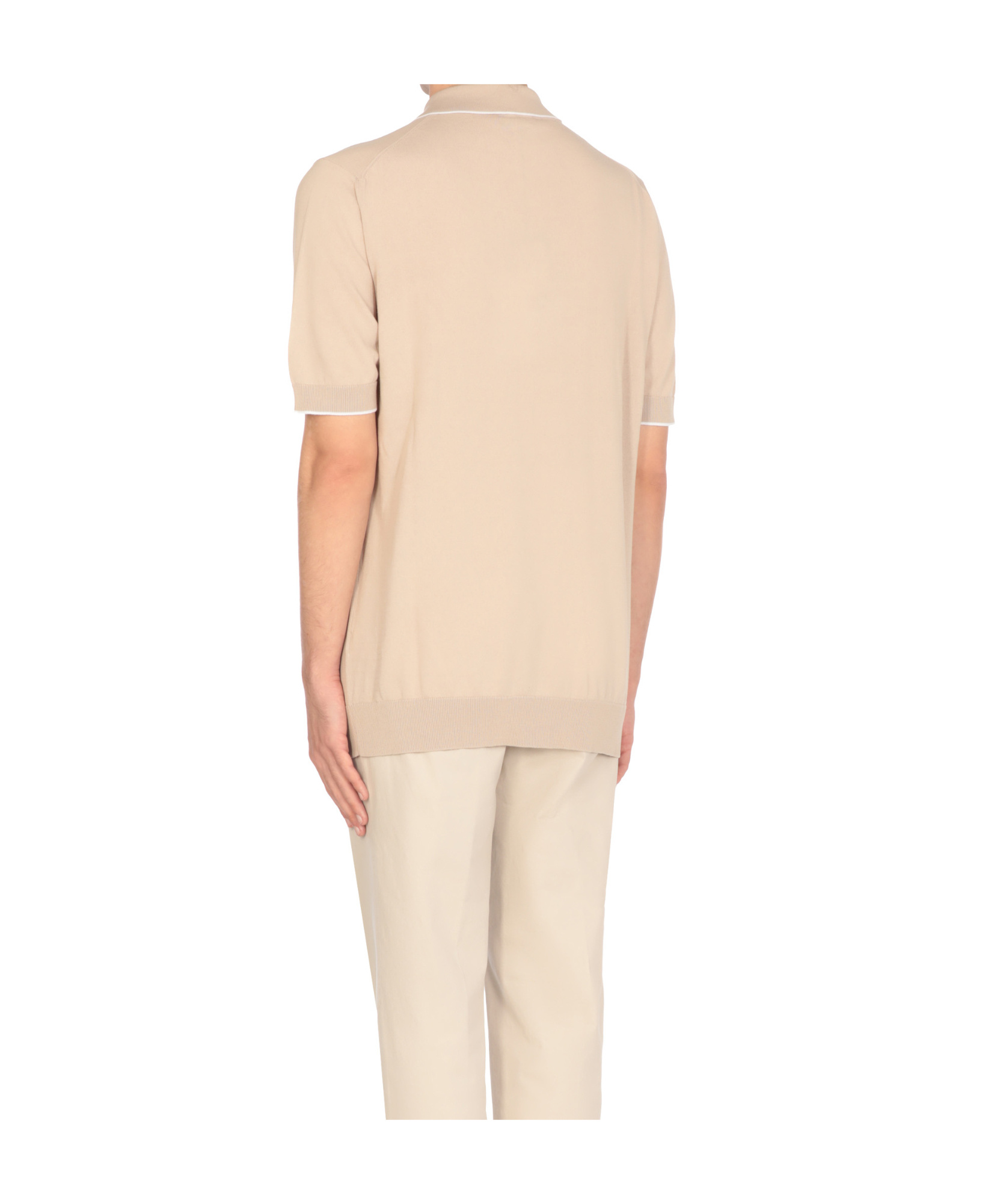 Peserico Men's Cotton Polo Shirt In Beige