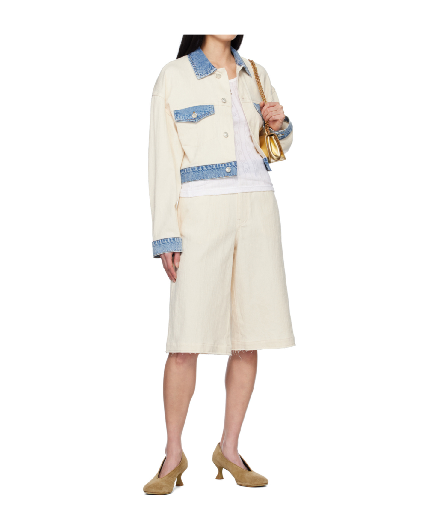 Moschino Textured Cotton Hemp Jacket In White