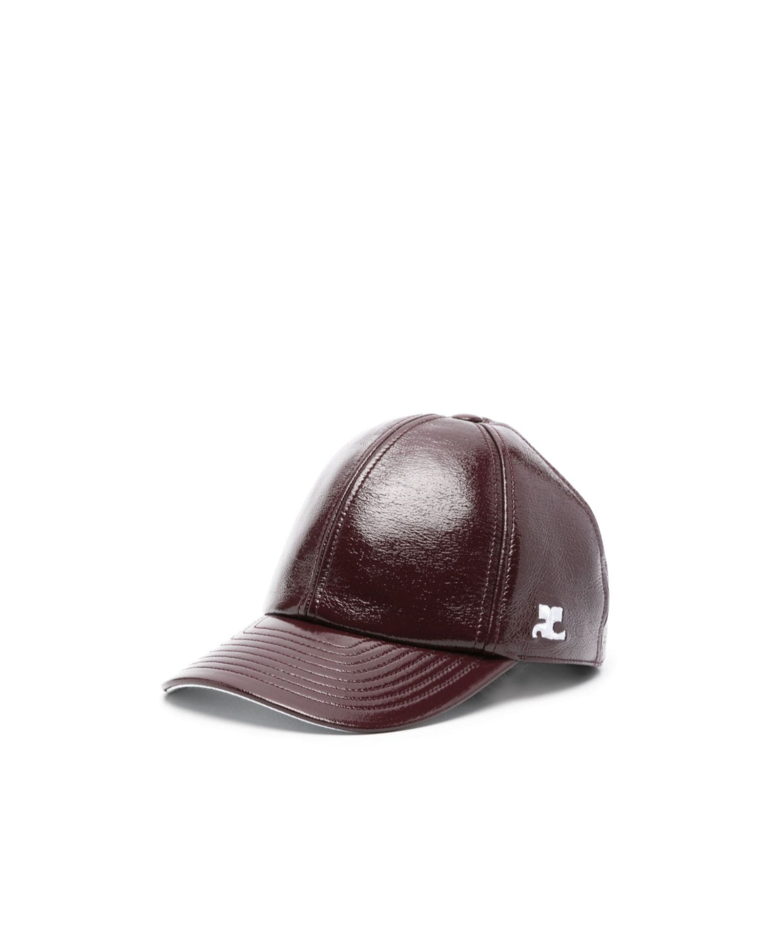 Courrèges Logo-embroidered Patent Cap In Multicolor