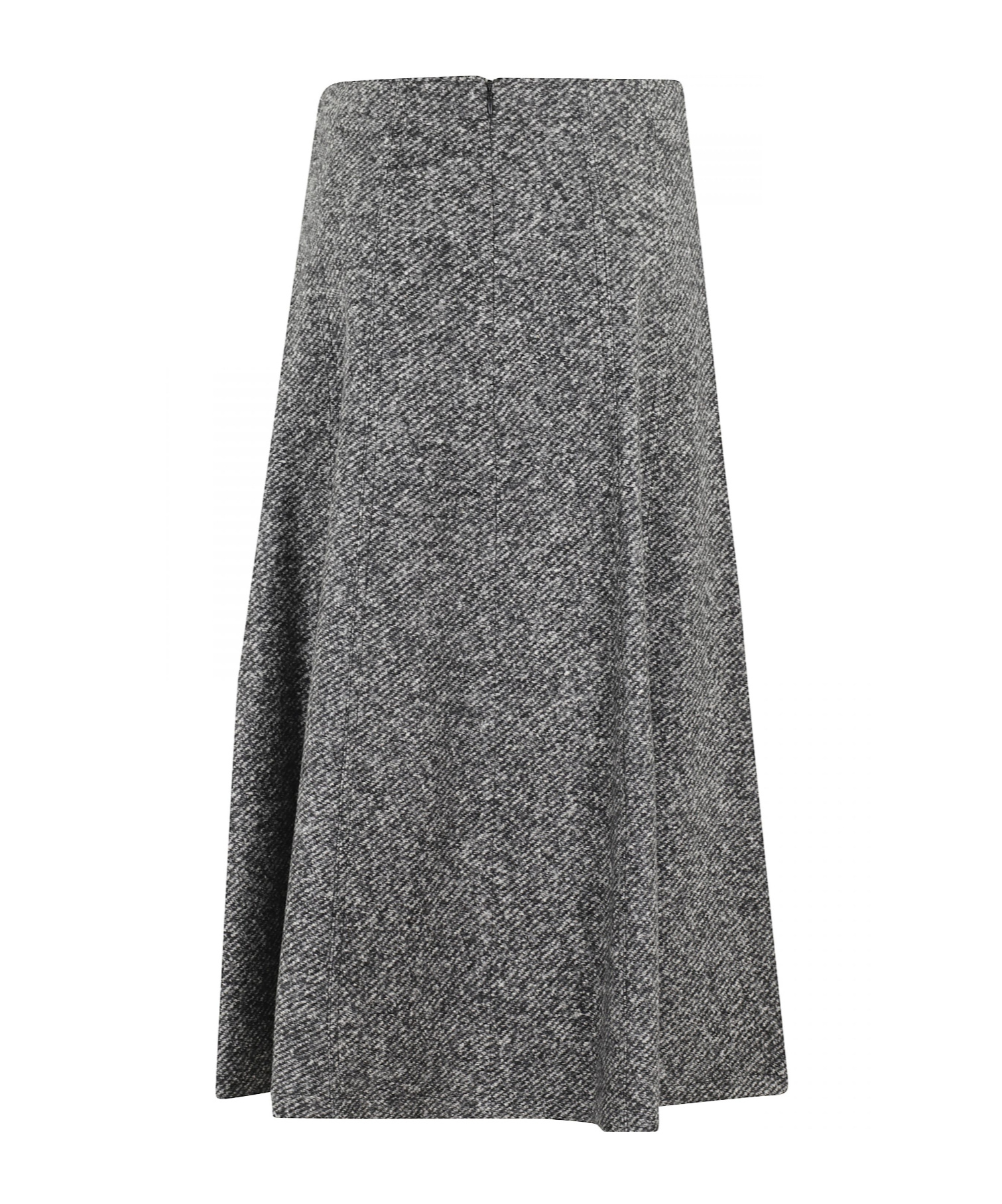 Seventy Flared Midi Skirt With Textured Finish In Gray