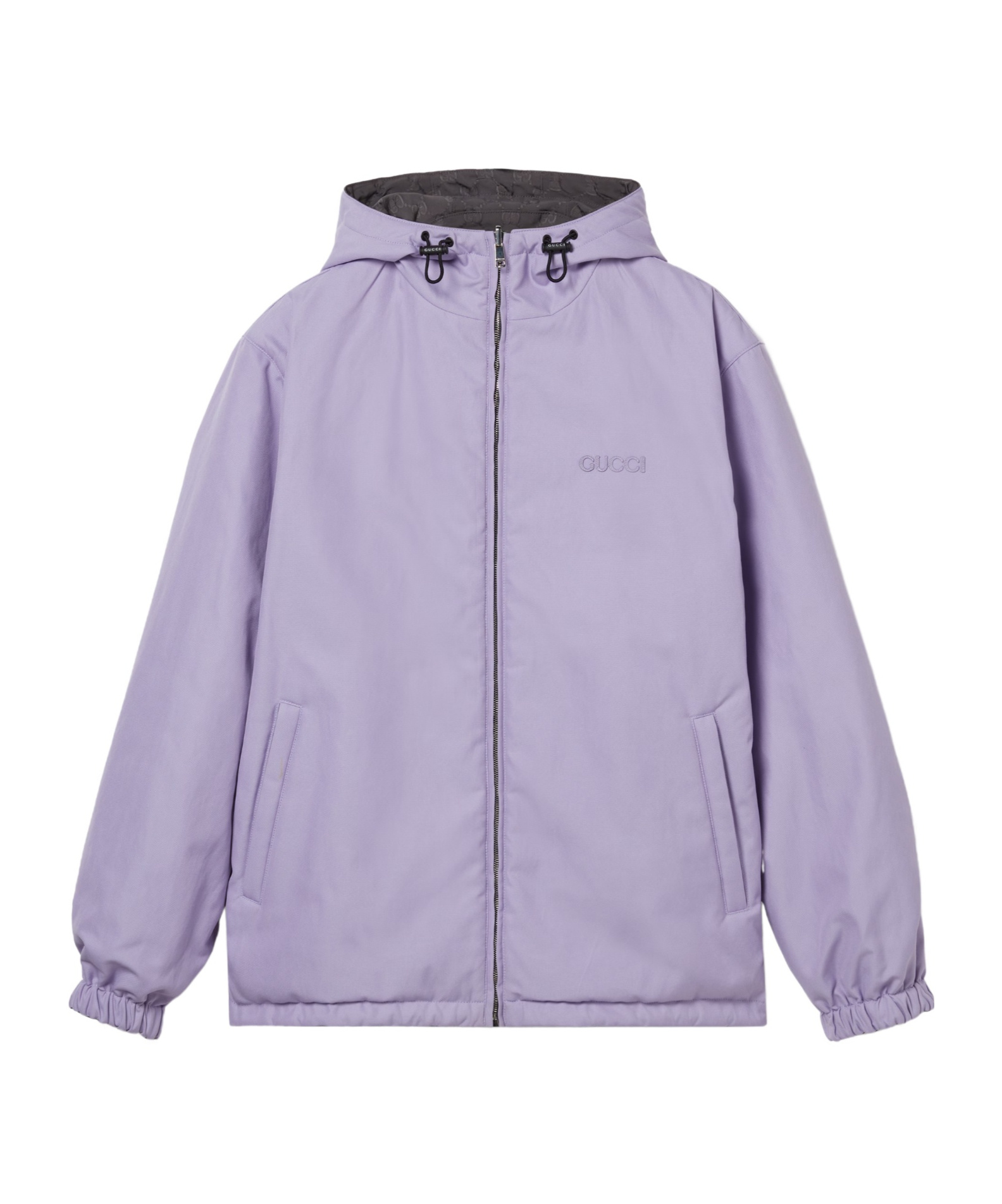 Gucci Reversible Gg Nylon Zip Jacket In Black
