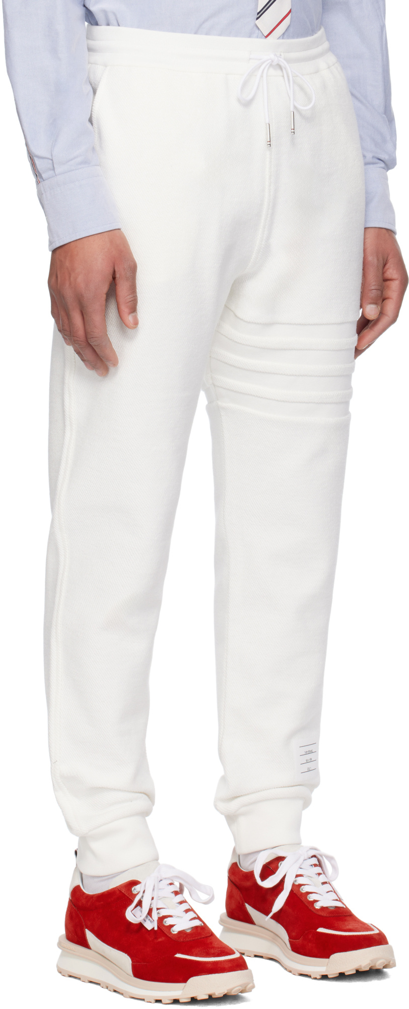 Thom Browne White Cotton Sweatpants With 4 Stripes Men In White