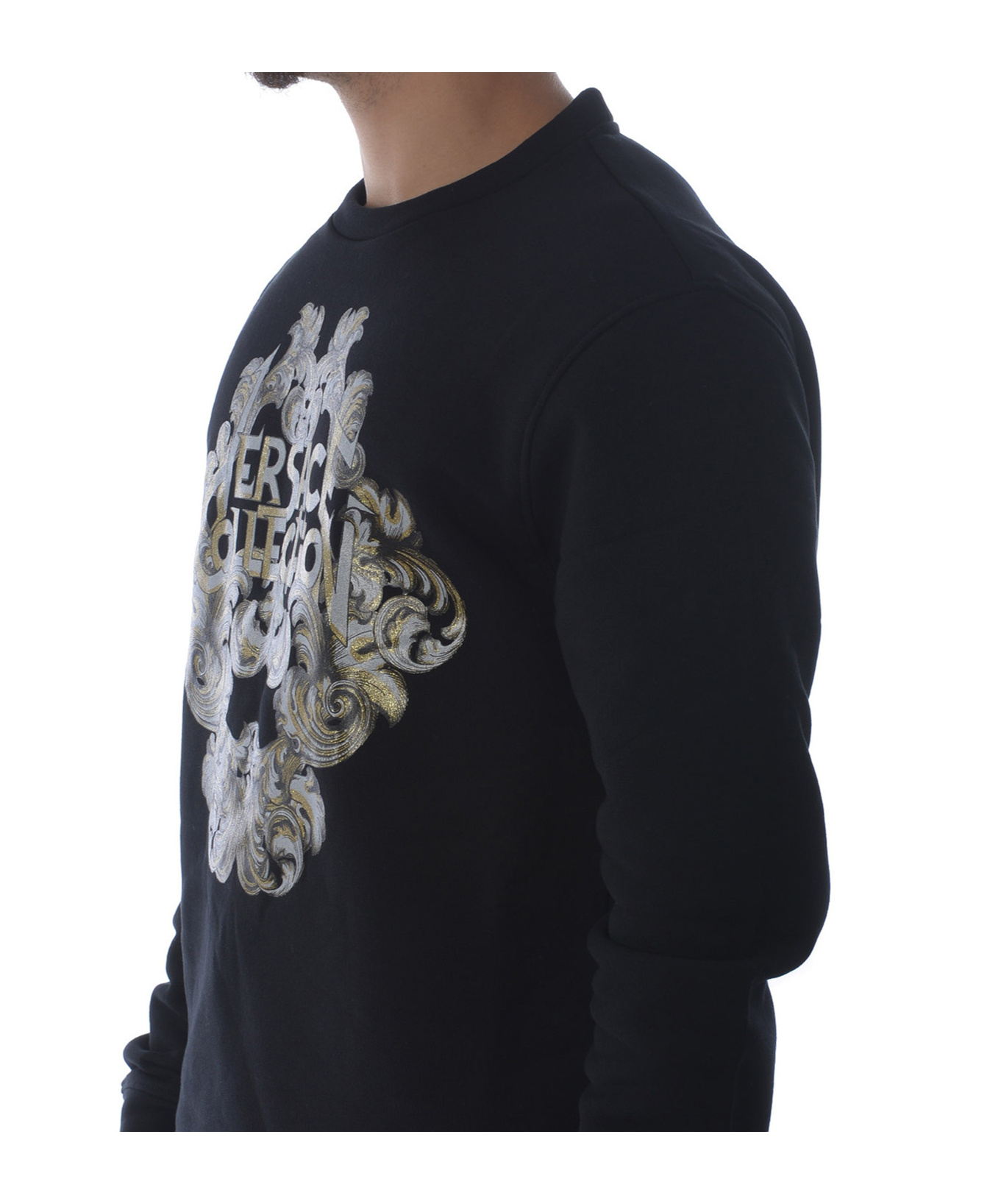 Versace Pattern Sweater In Black
