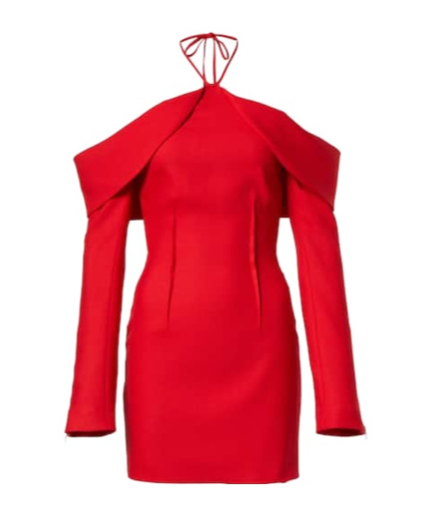 DAVID KOMA WOOL-BLEND MINIDRESS