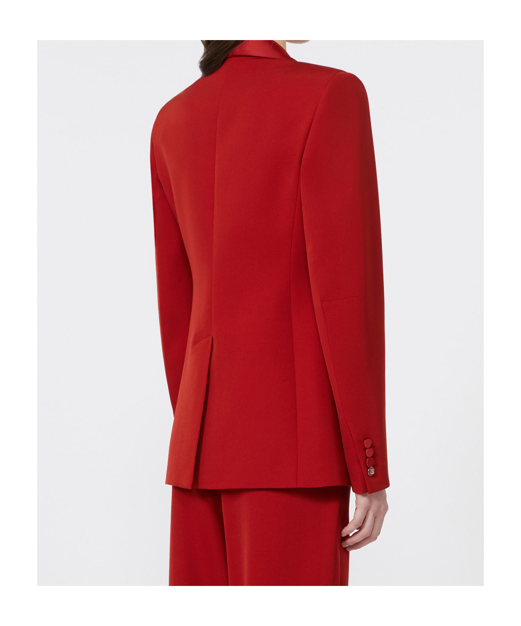 Max Mara Gabardine Wool Blazer In Red