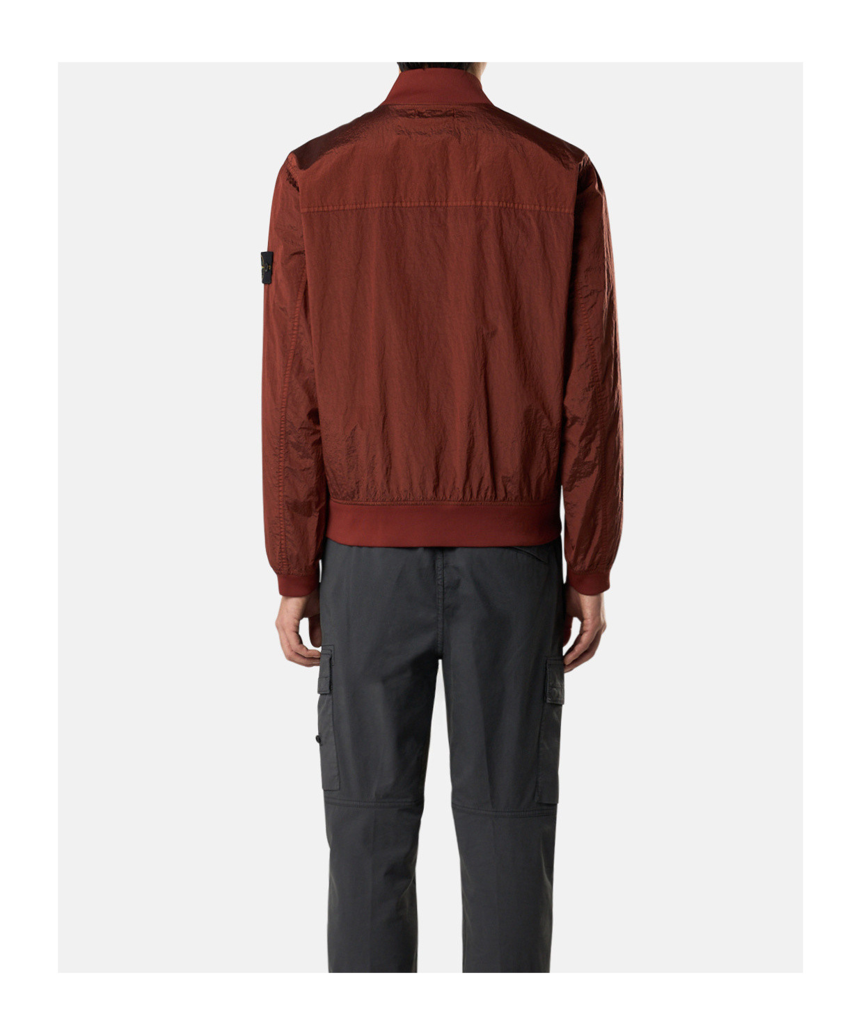 Stone Island Bomber Jacket With Light Water And Wind Resistance In Brown