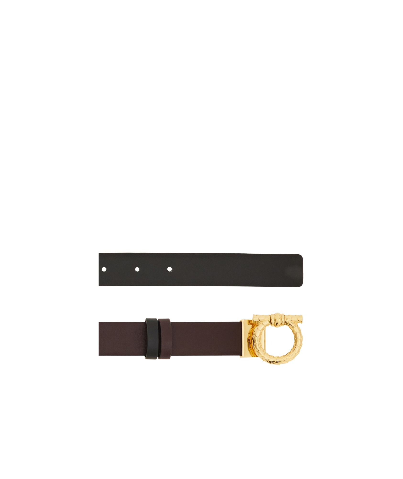 Ferragamo Double-sided Gancini Belt In Black