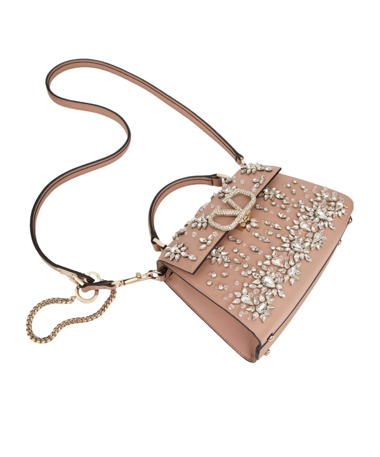 Valentino Vlogo Tote Bag In Crystal/rose