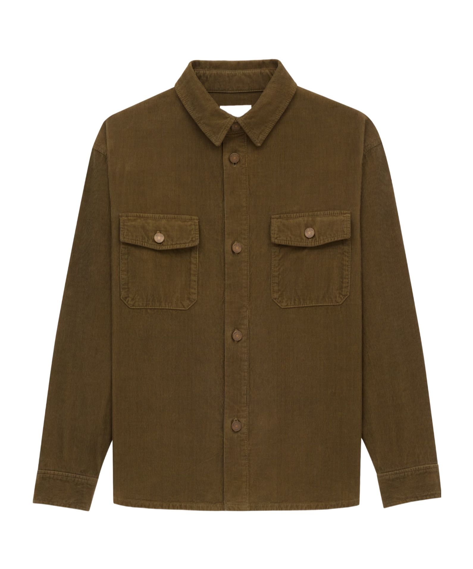 Saint Laurent Cotton Corduroy Overshirt In Green