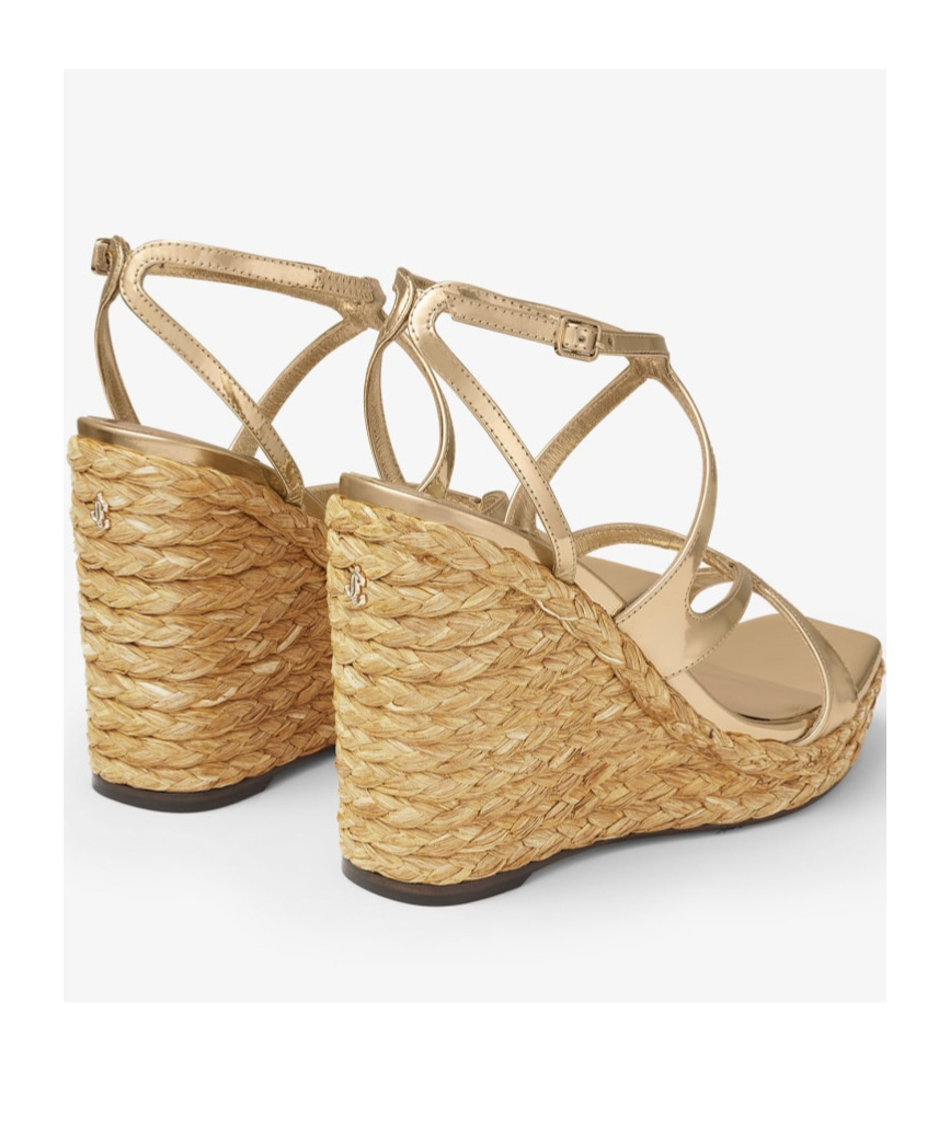 Jimmy Choo Ayla 110 Wedge Sandals In Nude