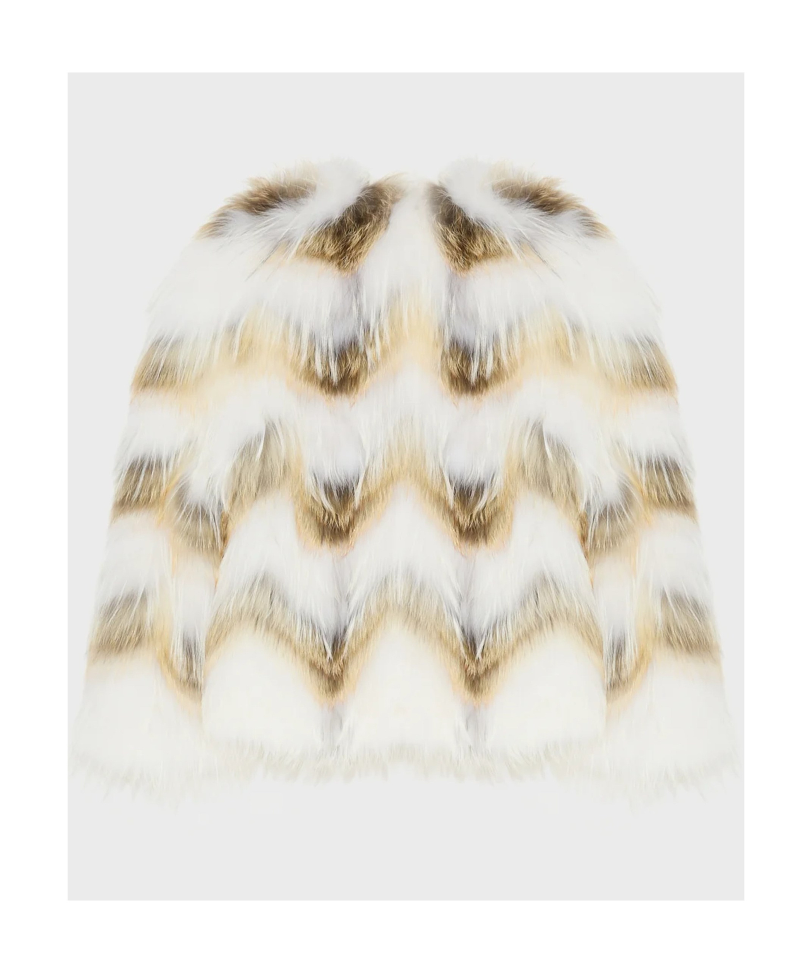 Yves Salomon Belted Cardigan In Merino Knit And Fox Fur In White