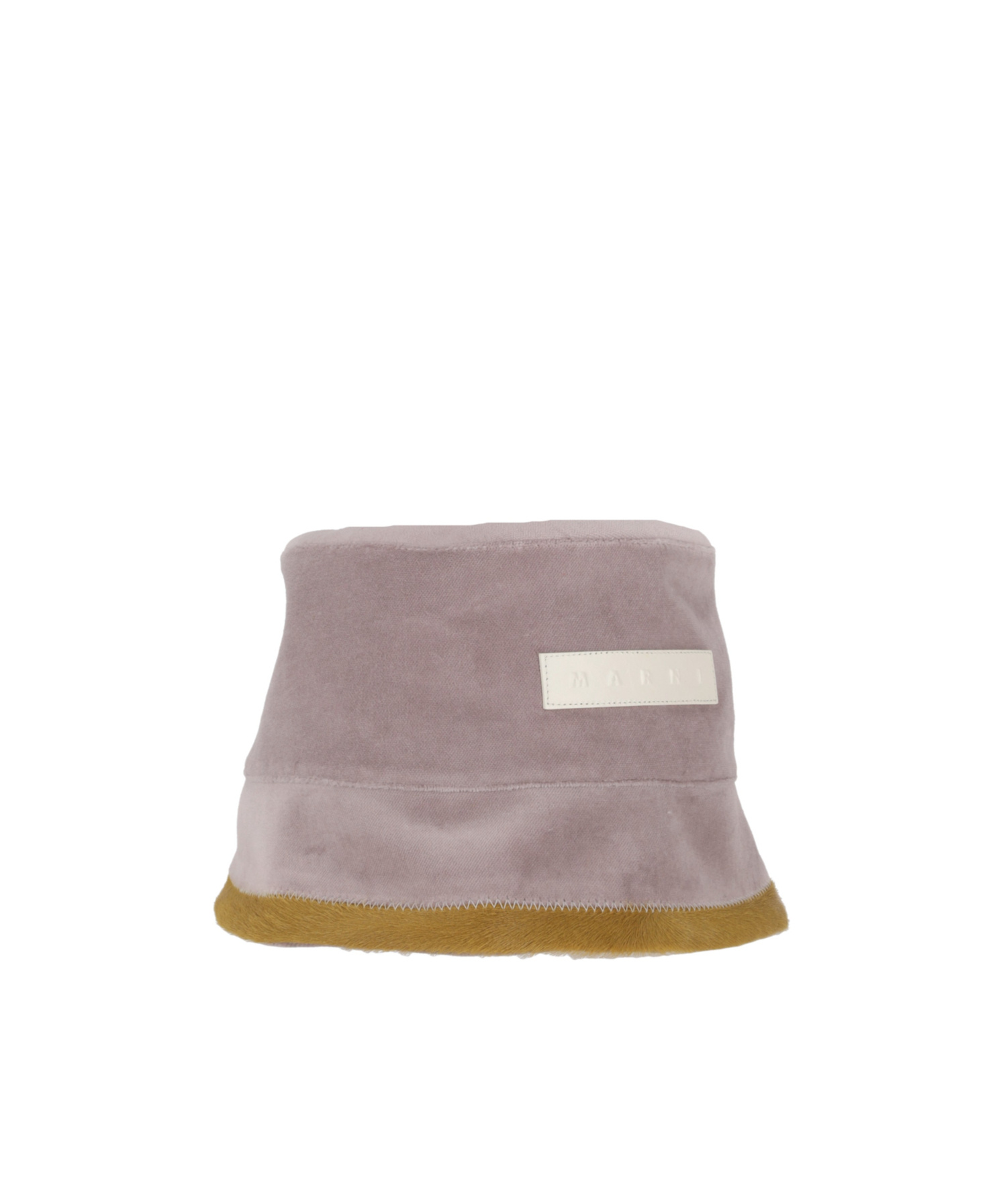 Marni Logo-patch Trim Bucket Hat In Gray