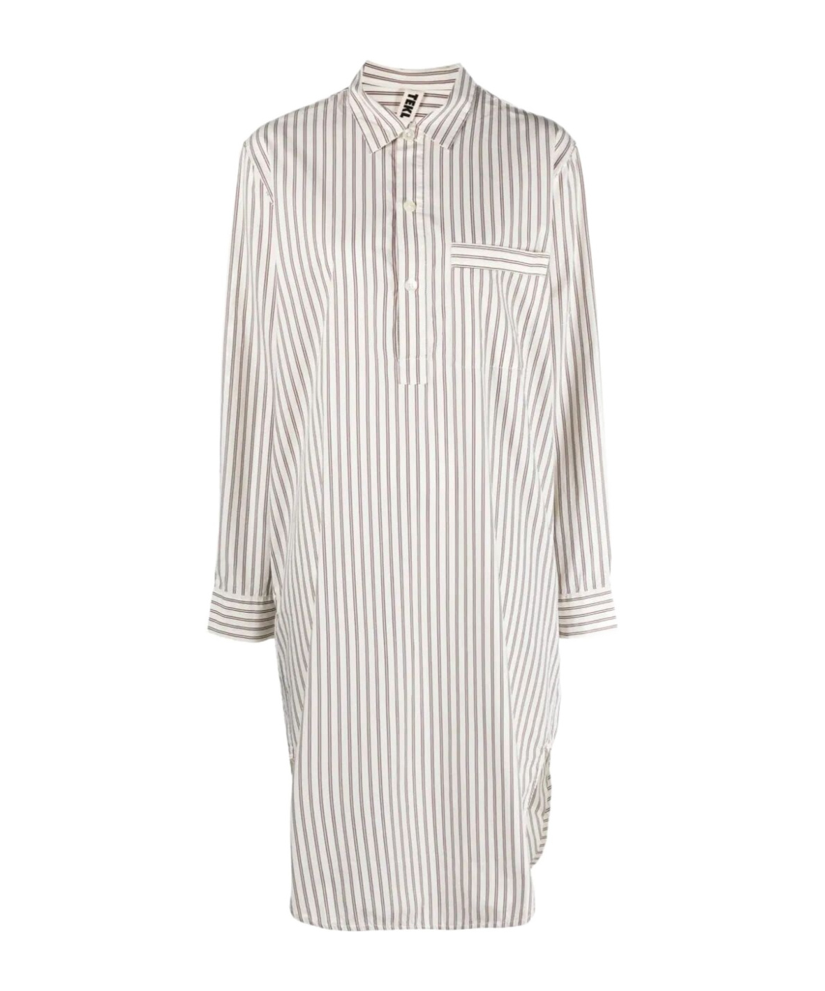 Tekla Striped Organic Cotton Nightshirt In White